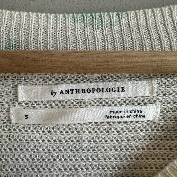 Anthropologie Printed Linen Pullover Sweater S - Picture 4 of 10